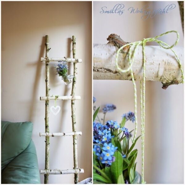DIY: Holzleiter aus Birkenzweigen