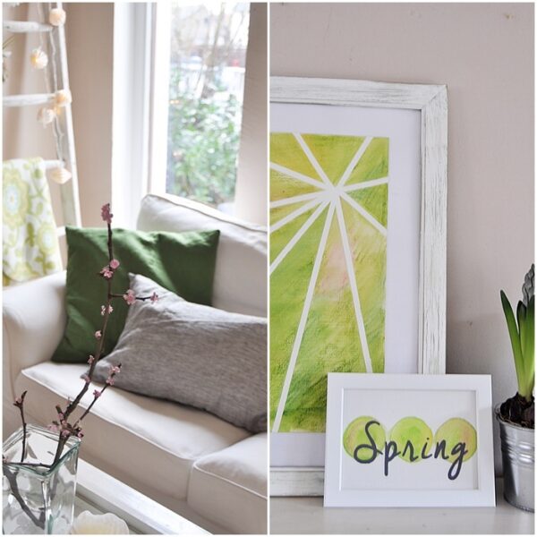 [DIY]: Frühlings-Bilder in zarten Aquarelltönen und GRÜN im ganzen Wohnbereich