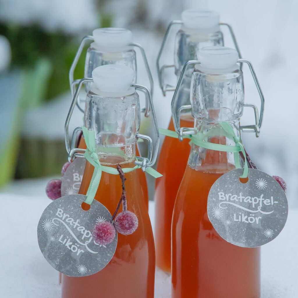 bratapfel likör rezept mit etiketten vorlage