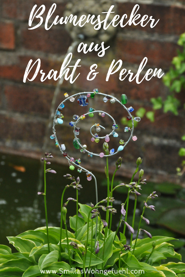 Blumenstecker aus Draht und Perlen DIY