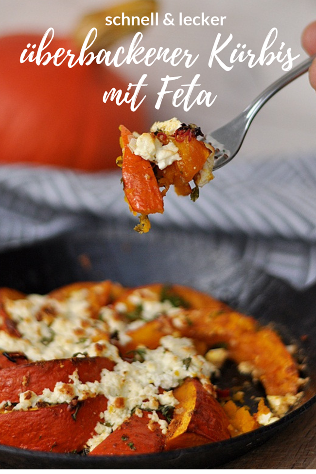 überbackener kürbis mit Feta Rezept