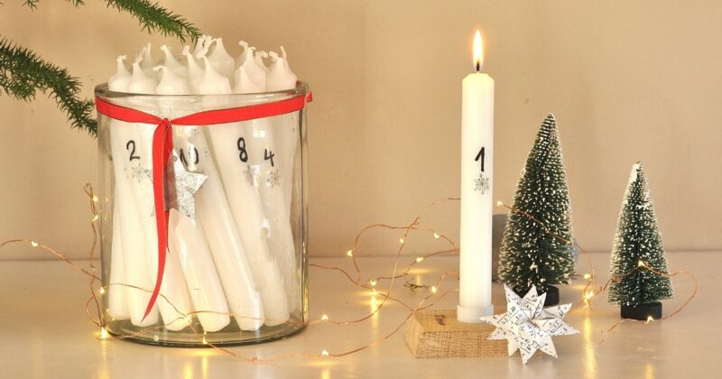 DIY Adventskerzen mit Zahlen