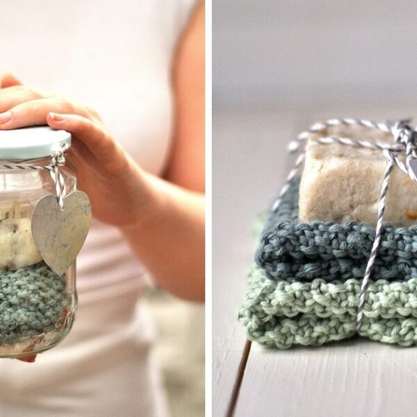 Geschenkidee: selbstgemachte Seife & gestrickte Waschtücher
