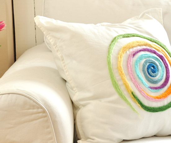 Muster filzen Regenbogen Kissen DIY