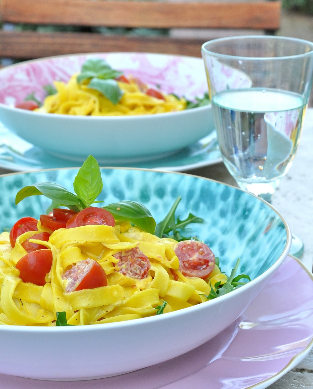 Pasta mit Safransauce