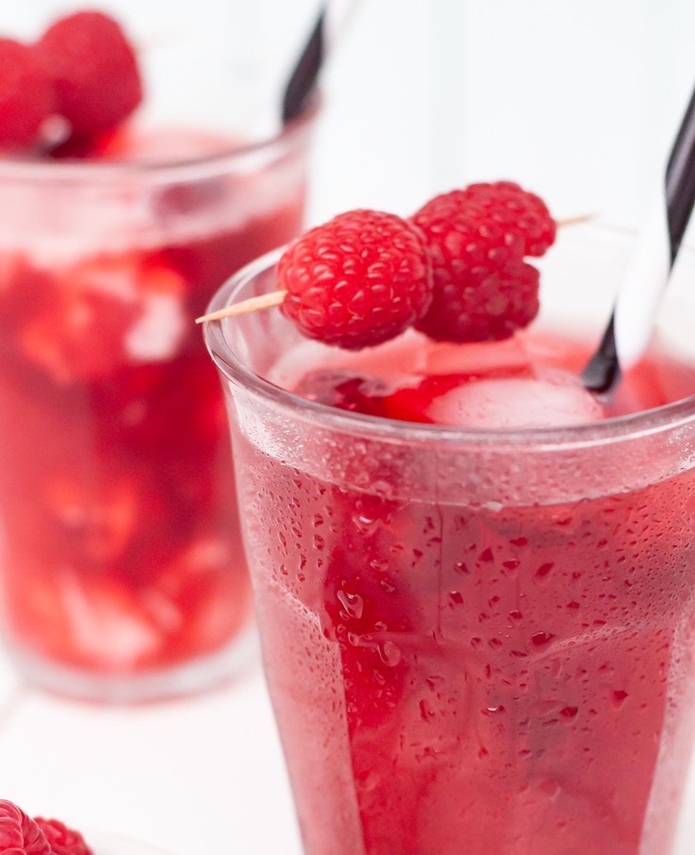 Earl Grey Eistee mit Himbeeren
