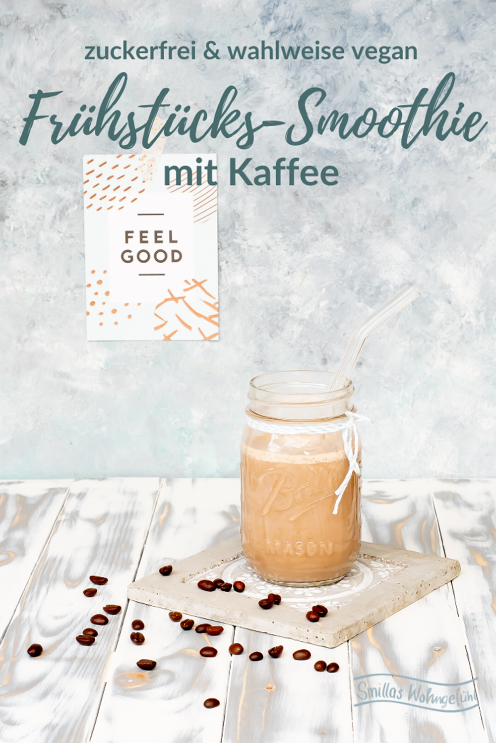 Frühstücks Smoothie mit Kaffee Rezept wahlweise vegan