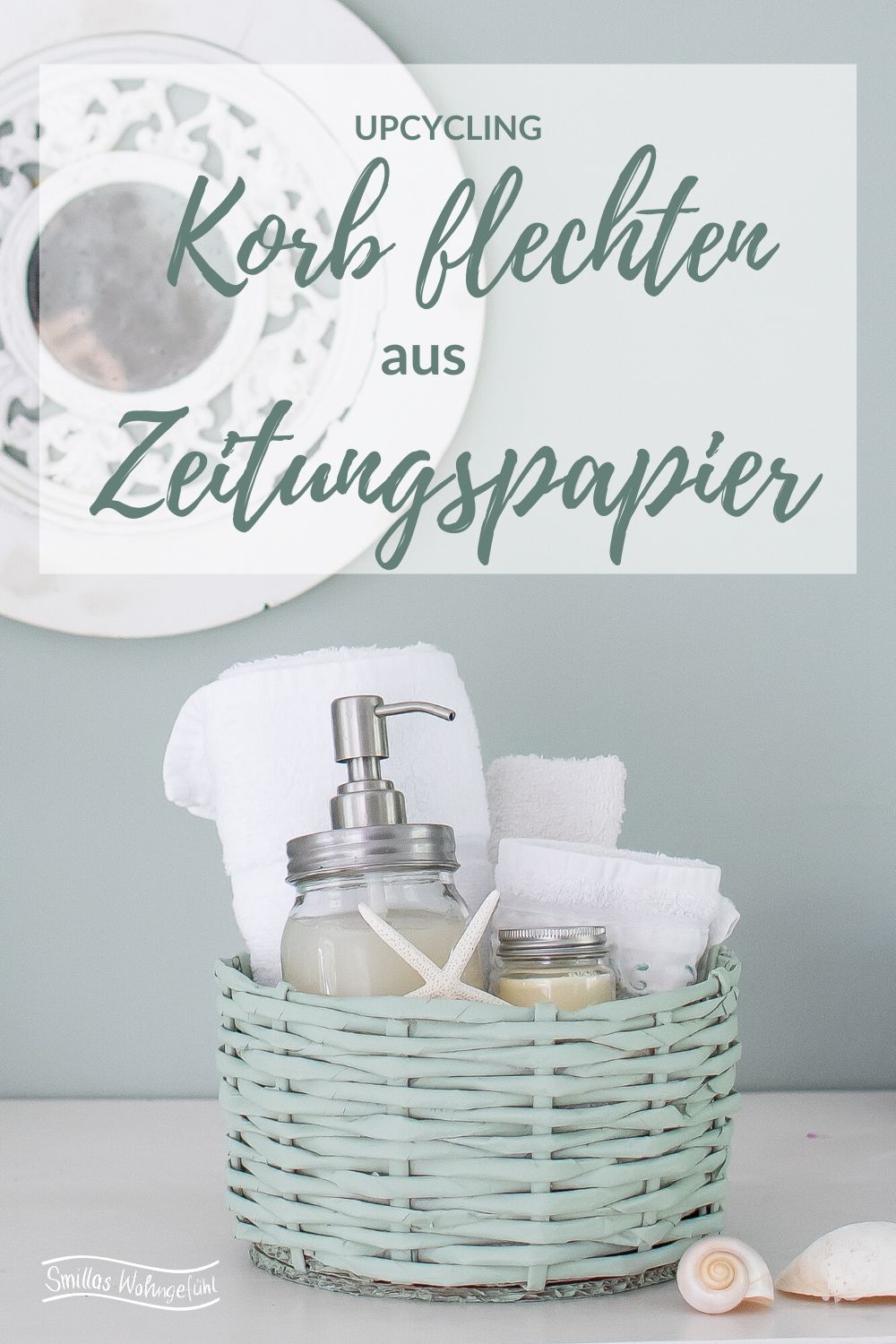 Korb flechten mit Zeitungspapier