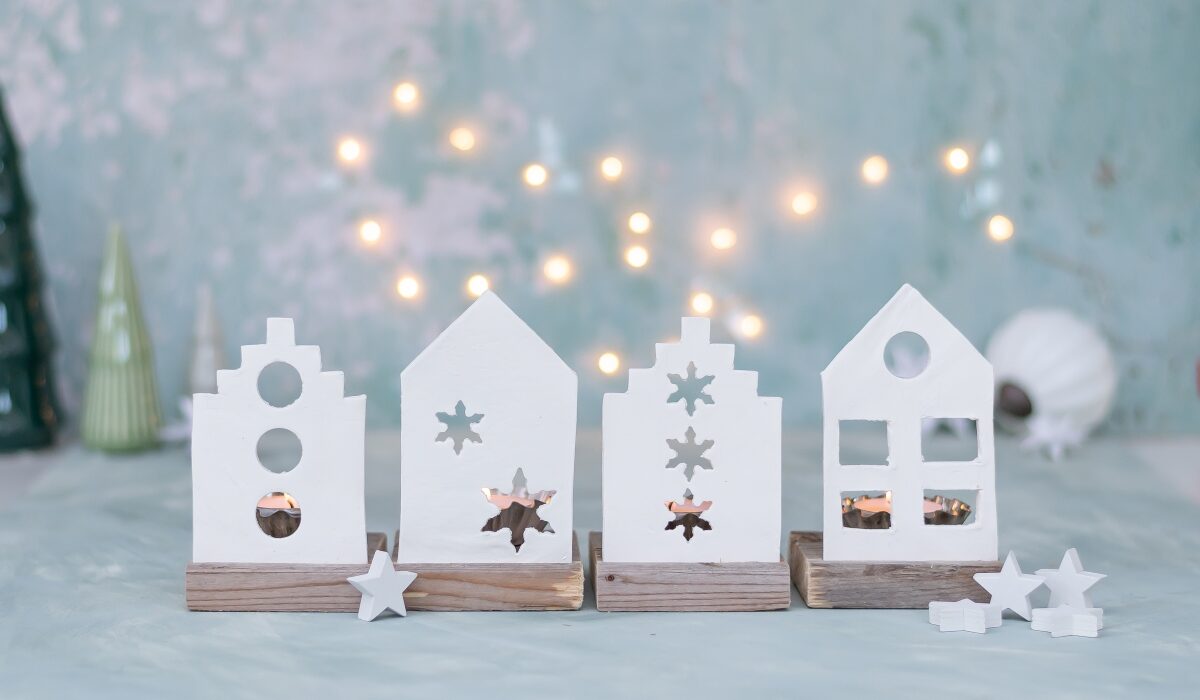 Upcycling Windlichter aus Palettenholz und Modelliermasse