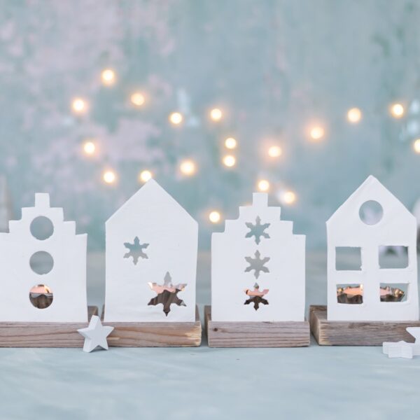 Upcycling Windlichter aus Palettenholz und Modelliermasse