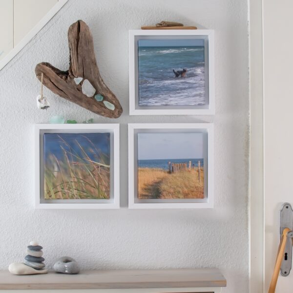 #meerweh: Urlaubsecke mit Leinwänden und Strandgut DIY