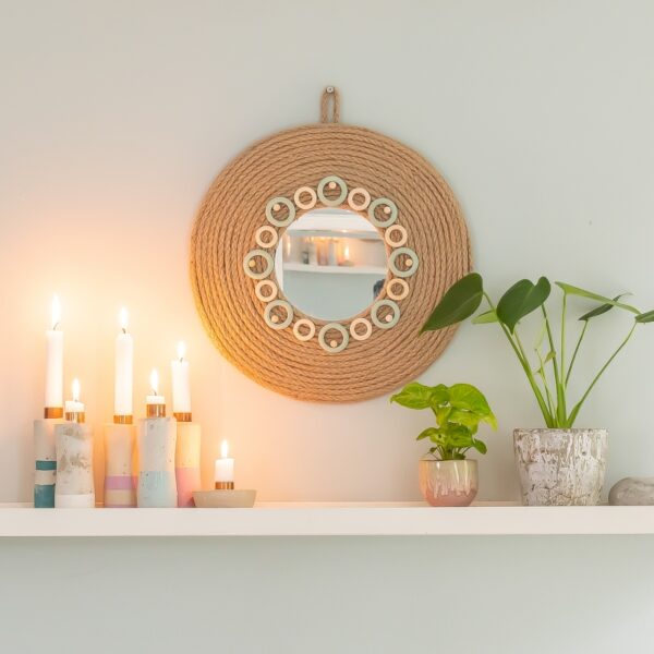 DIY Wandspiegel im Boho Stil