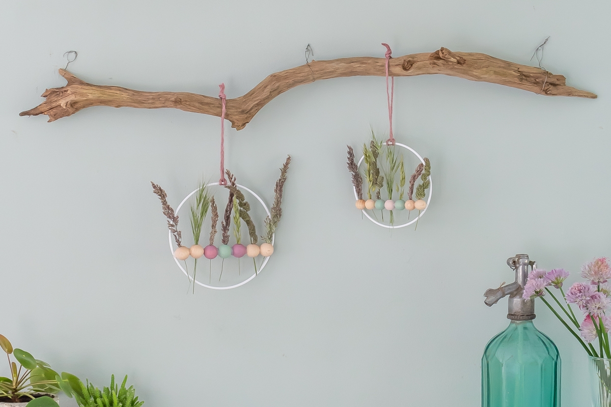 Trockenblumen dekorieren DIY Wanddeko Smillas Wohngefühl