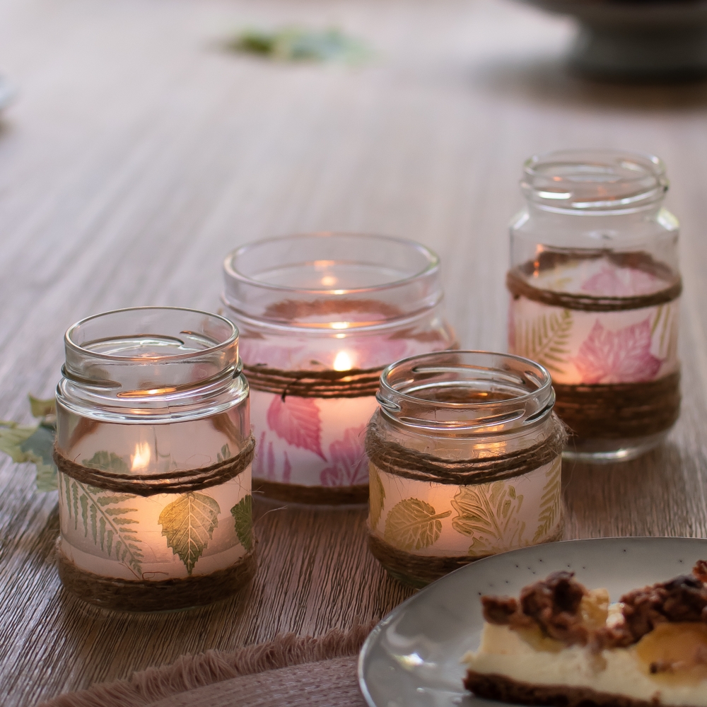 herbstliche DIY windlichter basteln