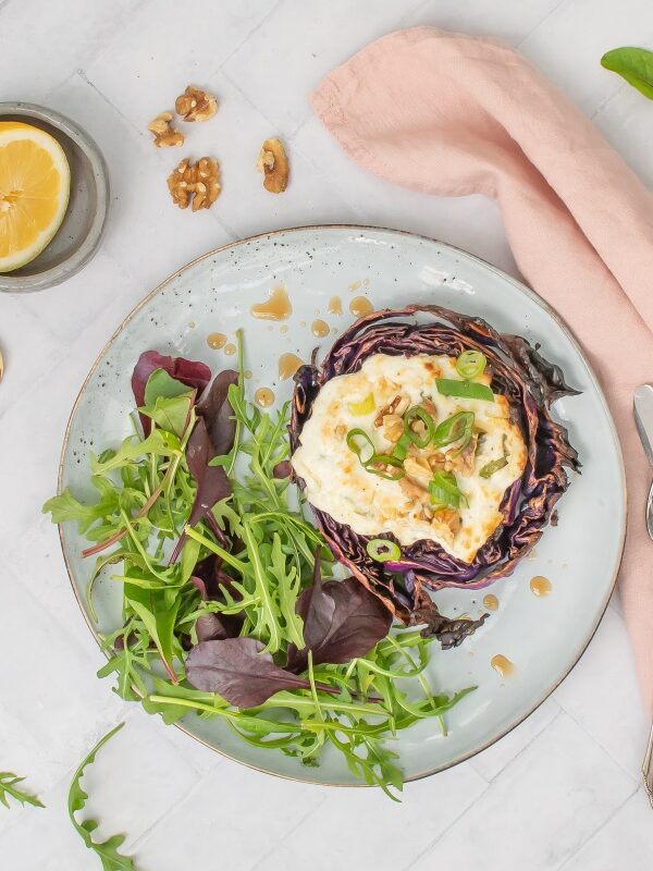 low carb rotkohl mit ziegenkäse aus dem backofen rezept