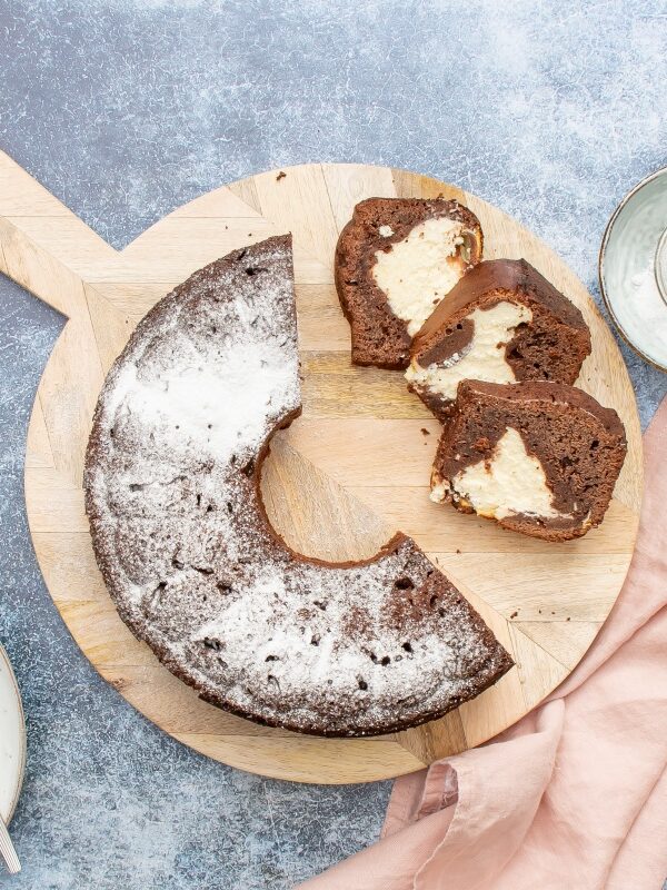 schokoladenkuchenn mit käsekuchen füllung kalorienreduziert