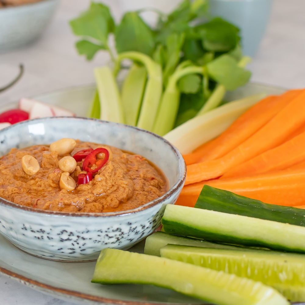 scharfer erdnuss dip vegan