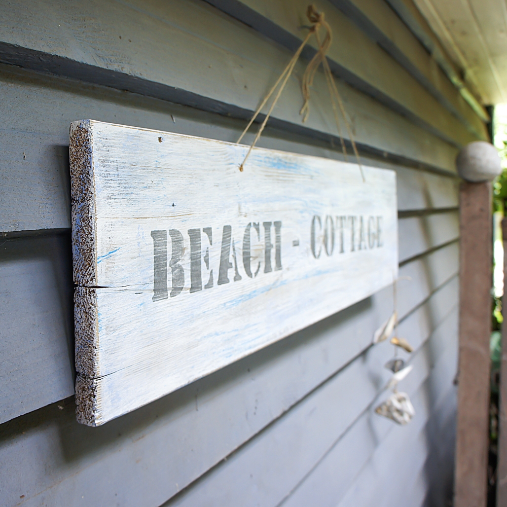 diy holzschild beachhouse feeling