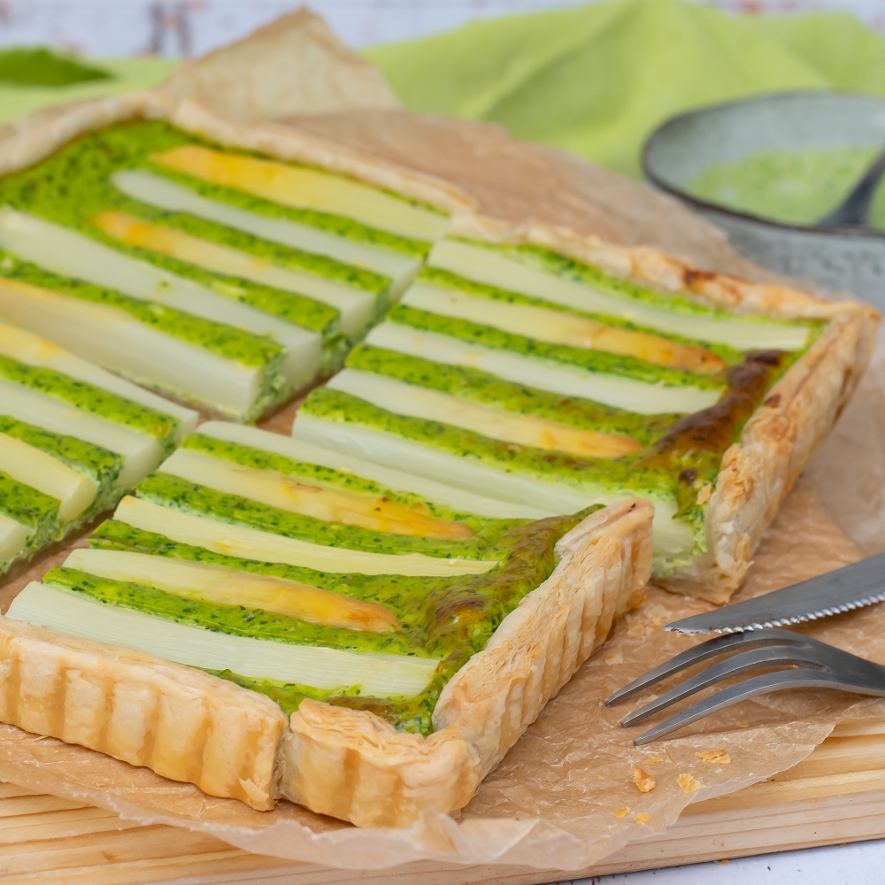 schnelle spargel tarte vegetarisch rezept mit blätterteig